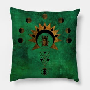 Egyptian Scarab - bronze version Pillow