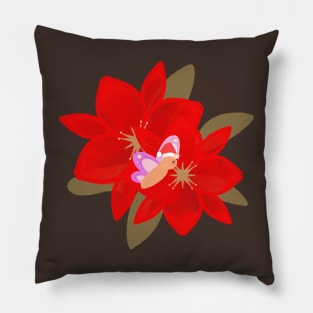 Christmas Flower and Butterfly Pillow