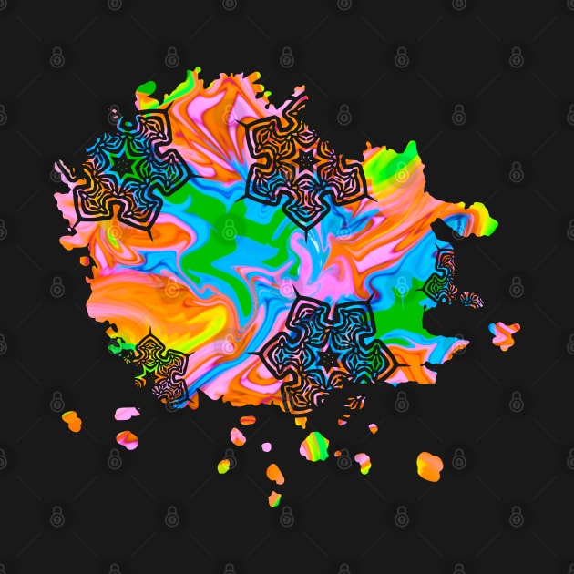 Psychedelic Abstract Splash Silhouette Art by Mazz M
