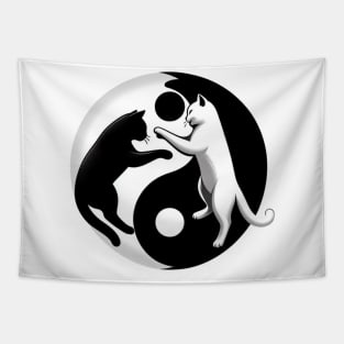 Ying Yang Cats Tapestry