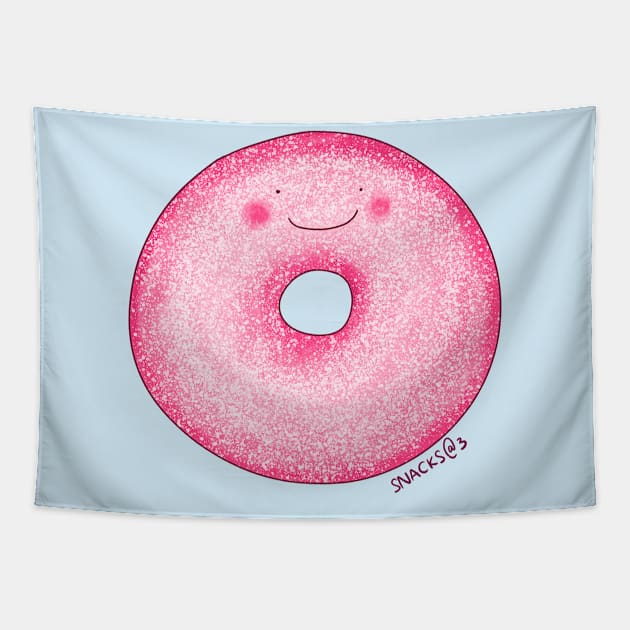 Sugar Doughnut in PINK Tapestry by Snacks At 3