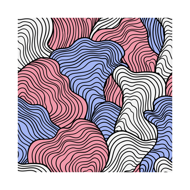 Pastel Abstract Swirl Retro Pattern by groovyfolk