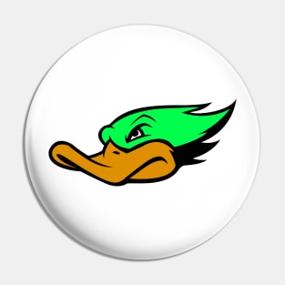 Green Duck Face Logo Pin