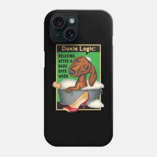 Dachshund in metal bath tub Phone Case