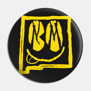 NM Eyes New Mexico Grunge Smiling Face Black background Pin