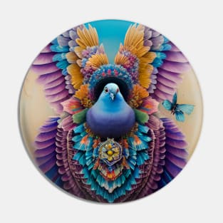 Floral Pigeon Pin