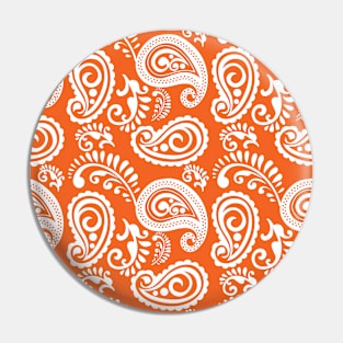 Mandala Pattern Orange and White Halloween Fall Autumn Season Pin