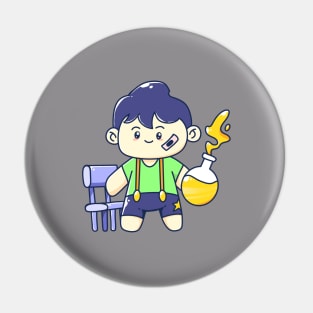 Cute boy held the fantastic bottle Pin