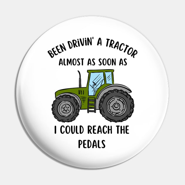 Tractor Farmer Trucking Farming Agriculture Vintage Pin by Flowering Away