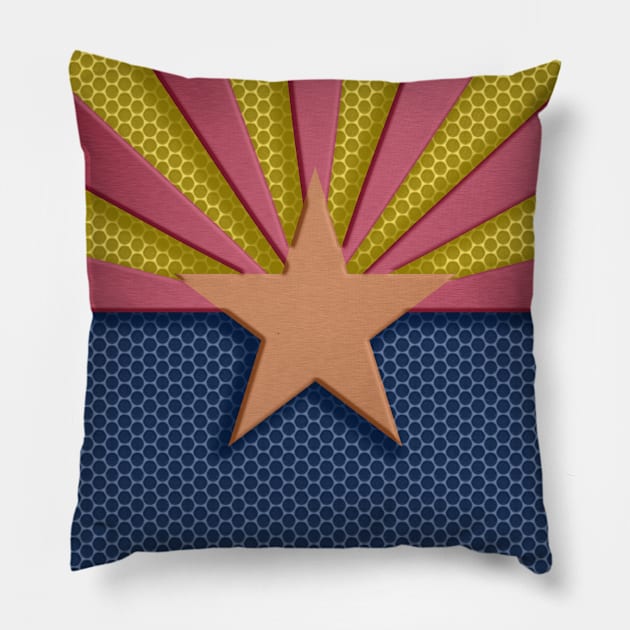 Arizona Flag Metal Look Pillow by E