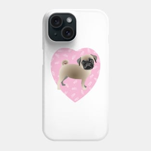 Pug Dog Pink Heart Phone Case