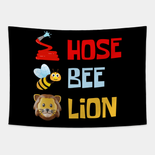 Hose bee lion funny meme Tapestry