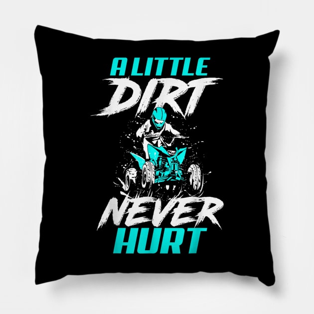 A Little Dirt Never Hurt Funny Motocross Dirt Bike Pillow by rhazi mode plagget