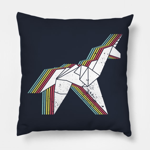 Origami Unicorn (Aged look) Pillow by MoviTees.com