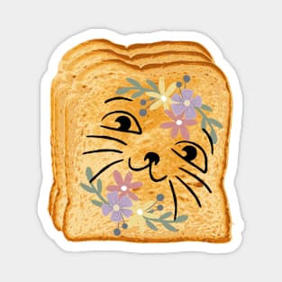 Cat Flower Toast, Cute Gifts For Cats Magnet