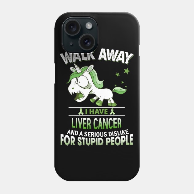 funny liver cancer grumpy unicorn warrior Phone Case by TeesCircle