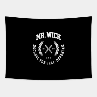 Mr. Wick School for Self-Defense Tapestry