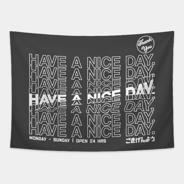 Have a nice day glitchy Tapestry by PaletteDesigns