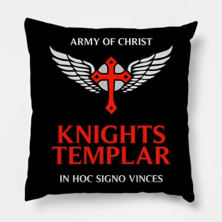 Knights Templar motto / The crusader / In Hoc Signo Vinces / Army of Christ Pillow