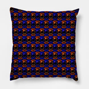Blue-Orange Solar Eclipse Pattern Pillow