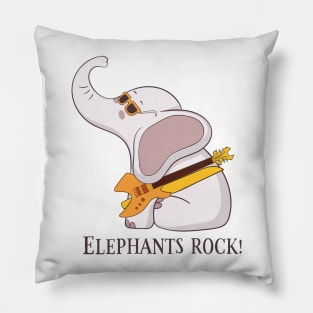 Elephants Rock, Funny Cute Elephant Pillow