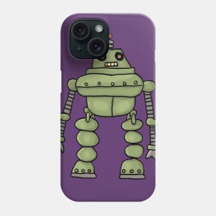 Big Green Retro Robot Phone Case