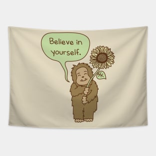 Believe in Yourself Bigfoot Tapestry