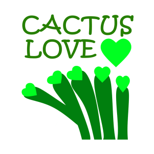 Cactus Green Hearts Love T-Shirt