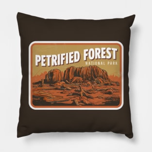 Petrified Forest National Park Vintage Emblem Pillow