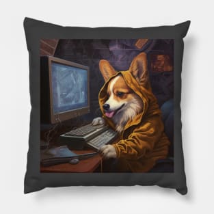 Hacker Corgi Pillow