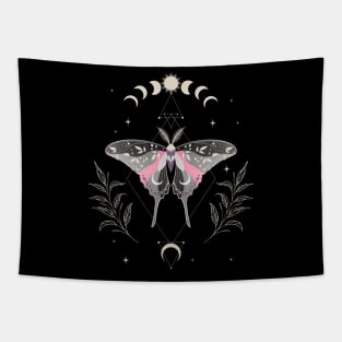 Demigirl Luna Moth Celestial Cottagecore LGBT Pride Flag Tapestry