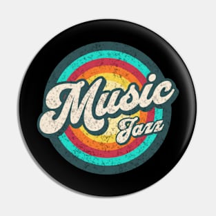 music jazz in color circle Pin