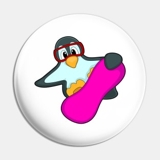 Penguin at Snowboard Sports & Ski goggles Pin