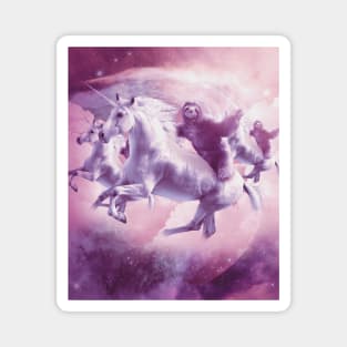 Epic Space Sloth Riding On Unicorn Magnet