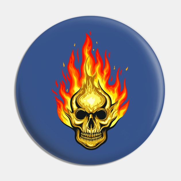 human skull fire Pin by Mako Design 