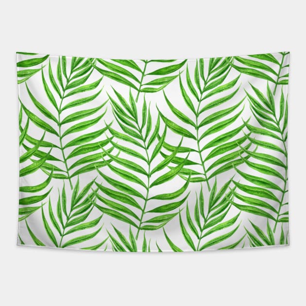 Palm leaves watercolor Tapestry by katerinamk