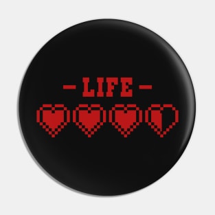 8-Bit Pixel Life Hearts Heath Bar Pin
