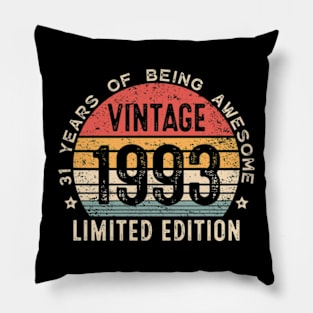 31st Birthday 31 Years Old Man Woman Vintage 1993 Pillow