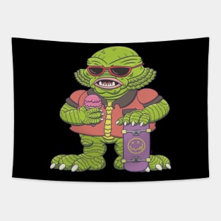 Skater green monster Tapestry