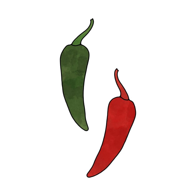 Pair of Chili Peppers Pattern by murialbezanson
