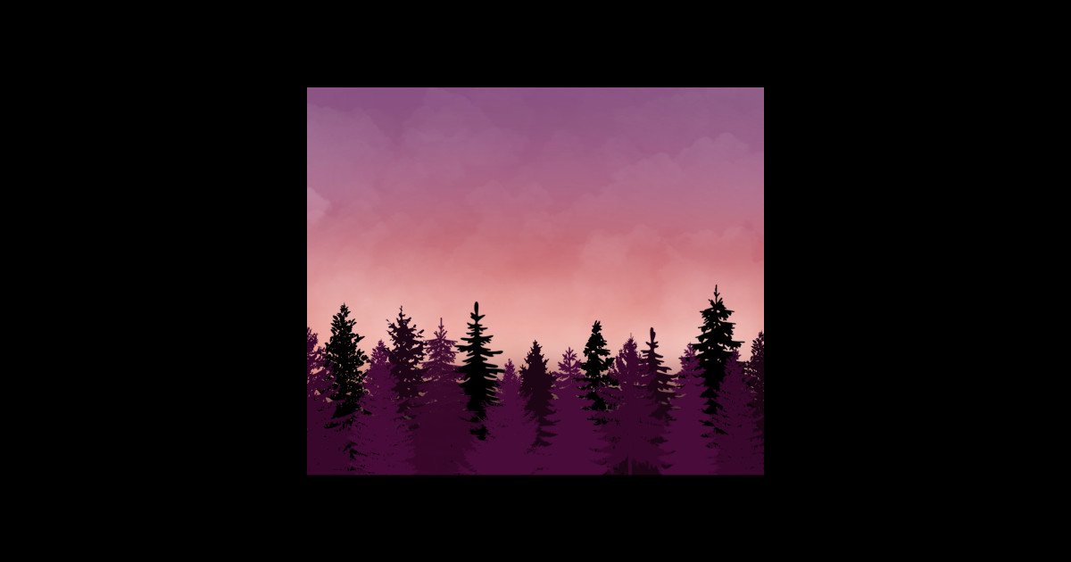 Gradient forest - Trees - Sticker | TeePublic