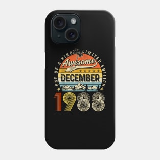 Awesome Since December 1988 Vintage 35th Birthday Phone Case