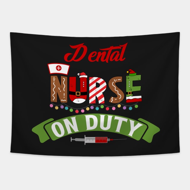 Funny Nurse Life Christmas Pun Quote Hilarious Joke Idea Dental Tapestry by HomeCoquette