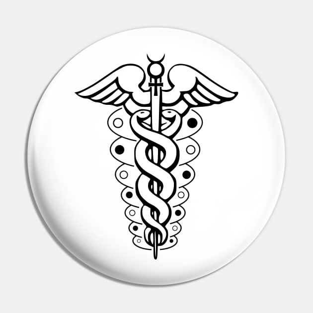 Staff of Hermes - Caduceus Pin by CelestialStudio