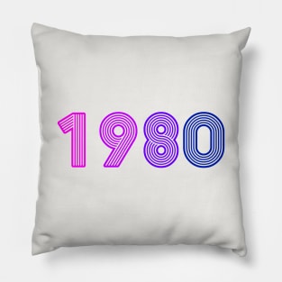 Year 1980 - Retrowave Colors Pillow