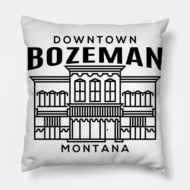 Downtown Bozeman MT Pillow by HalpinDesign