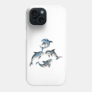 killer whale in Space Phone Case