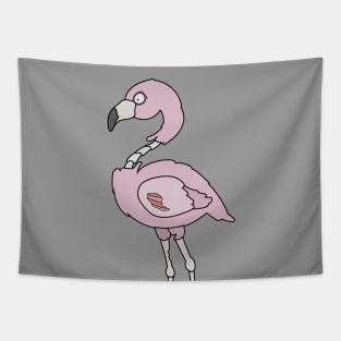 Zombie Pink Flamingo Cartoon // Funny Halloween Zombie Tapestry