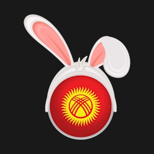 happy easter Kyrgyzstan bunny ears flag cute designs T-Shirt