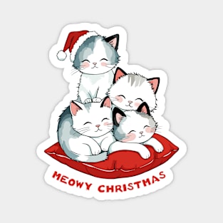 Meowy Christmas Kittens Magnet